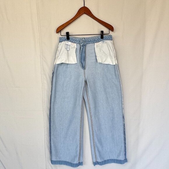 Paige Denim Harper High Rise Wide Leg Jeans in Light Blue Creation Wash Size 32 - Picture 5 of 15